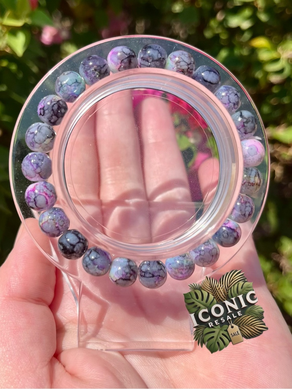 Blueberry Cheesecake glass beaded bracelet NWOT